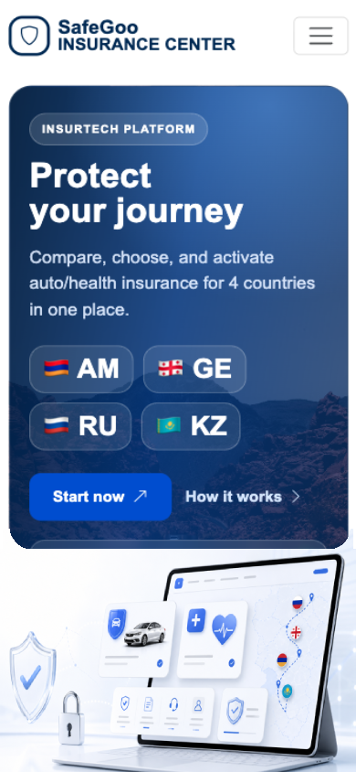 SafeGoo կայքը հեռախոսի վրա
